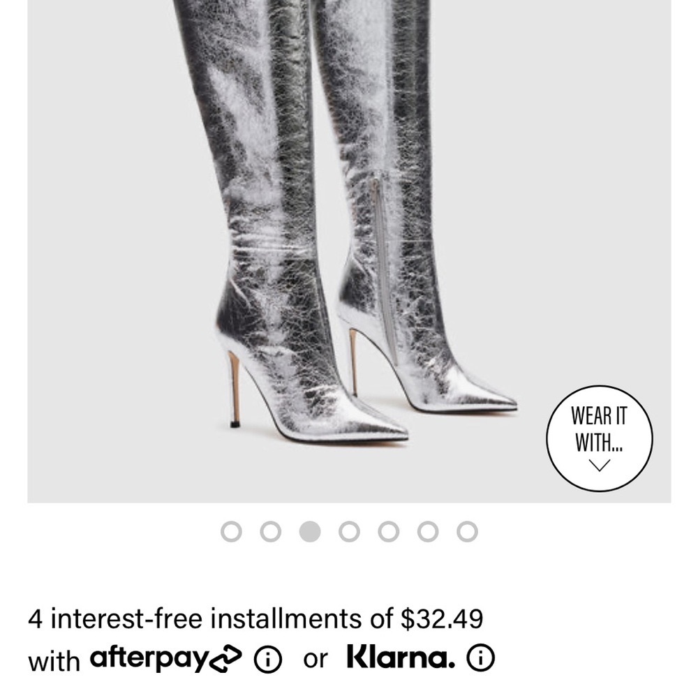 Steve Madden Brand new in box 13 “EPIC” silver OTK boots